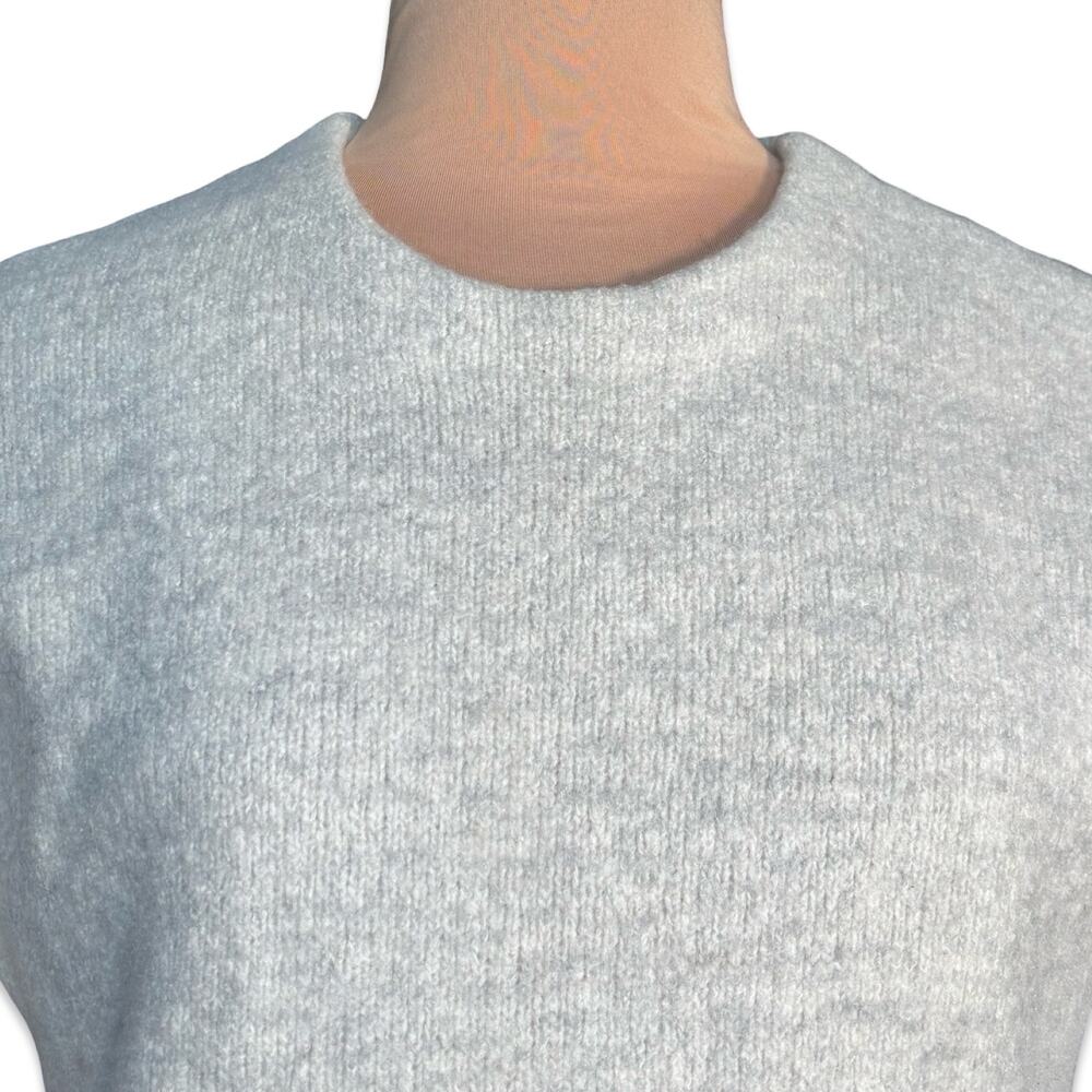 Steven Alan Cream Gray Cashmere Blend‎ Crewneck Sweater Side Slit Large Neutral